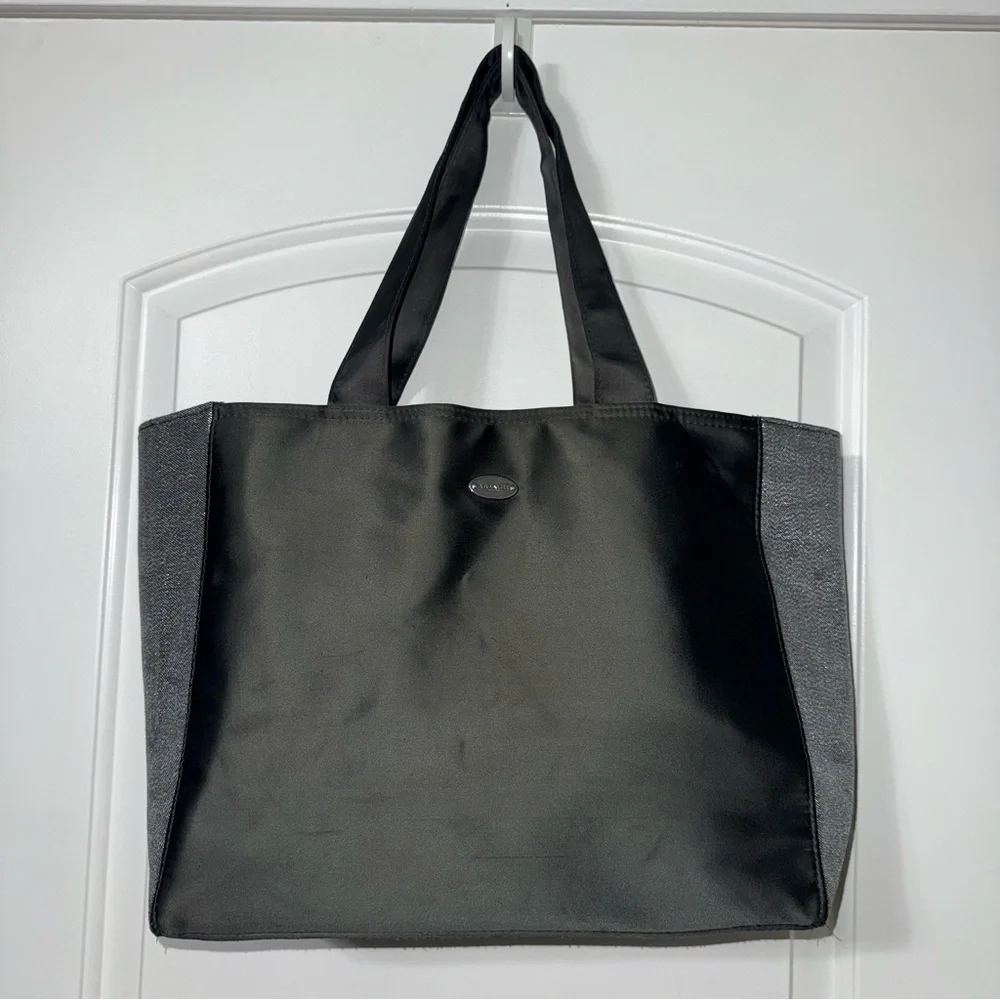 Coach Fragrance Tote Bag Purse Dark Gray And Shimmer